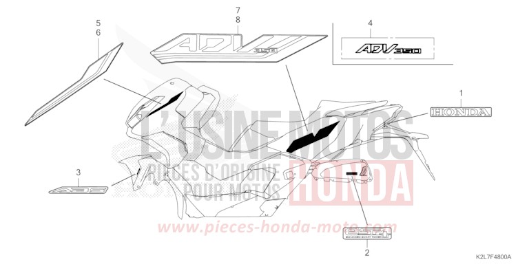 MARQUE/EMBLEME de ADV 350 IRIDIUM GRAY METALLIC (NHC65) 2026